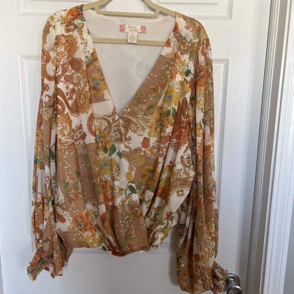 Floral patchwork blouse from online boutique